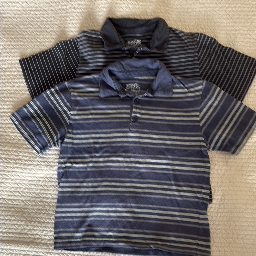 Mossimo Supply Co Pipeline Blue and Black Polo Shirts (qty 2 shown), Small (6-7)
